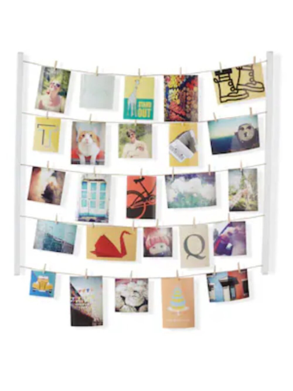 Umbra Hangit multi photo display wall hanging boho picture frame white